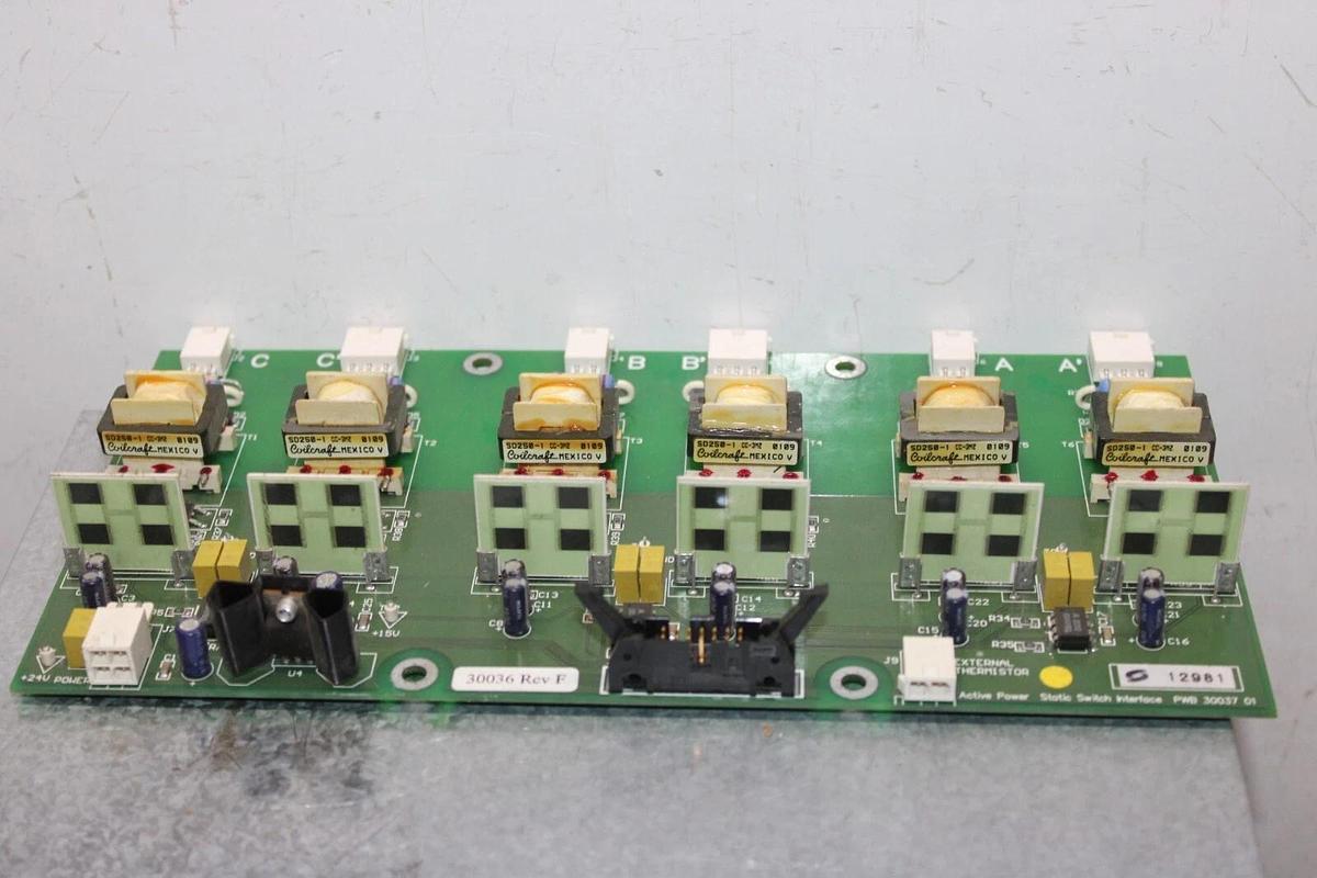 Used ACTIVE POWER STATIC SWITCH INTERFACE 30037-01 30036 REV. F **WARRANTY**