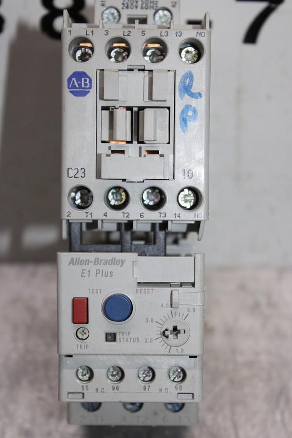 Used ALLEN BRADLEY STARTER 100-C23*10 30 AMP 600 VAC 3-POLE 15 HP W/ 193-EECB