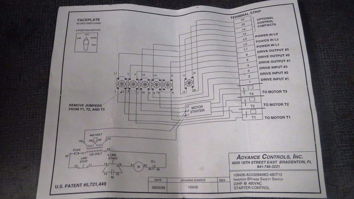 Used ADVANCED CONTROLS VARIABLE FREQUENCY BYPASS 20 HP 480V IBYSS AC03284080-480T12