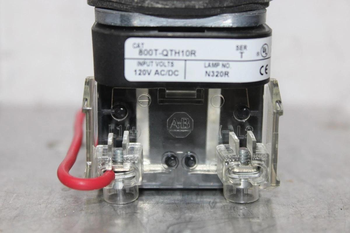 Used ALLEN BRADLEY PUSH BUTTON CONTACT BLOCK 800T-QTH10R 120 VOLT **WARRANTY**