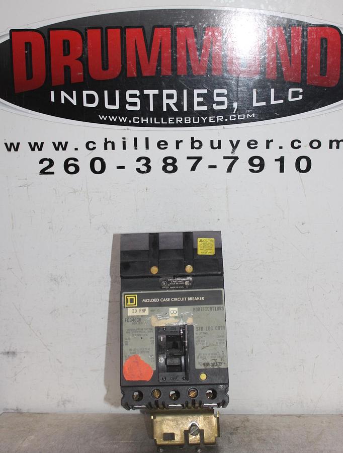 Used SQUARE D POWERPACT I-LINE CIRCUIT BREAKER HDA36030 30 AMP 600 VAC 3-POLE