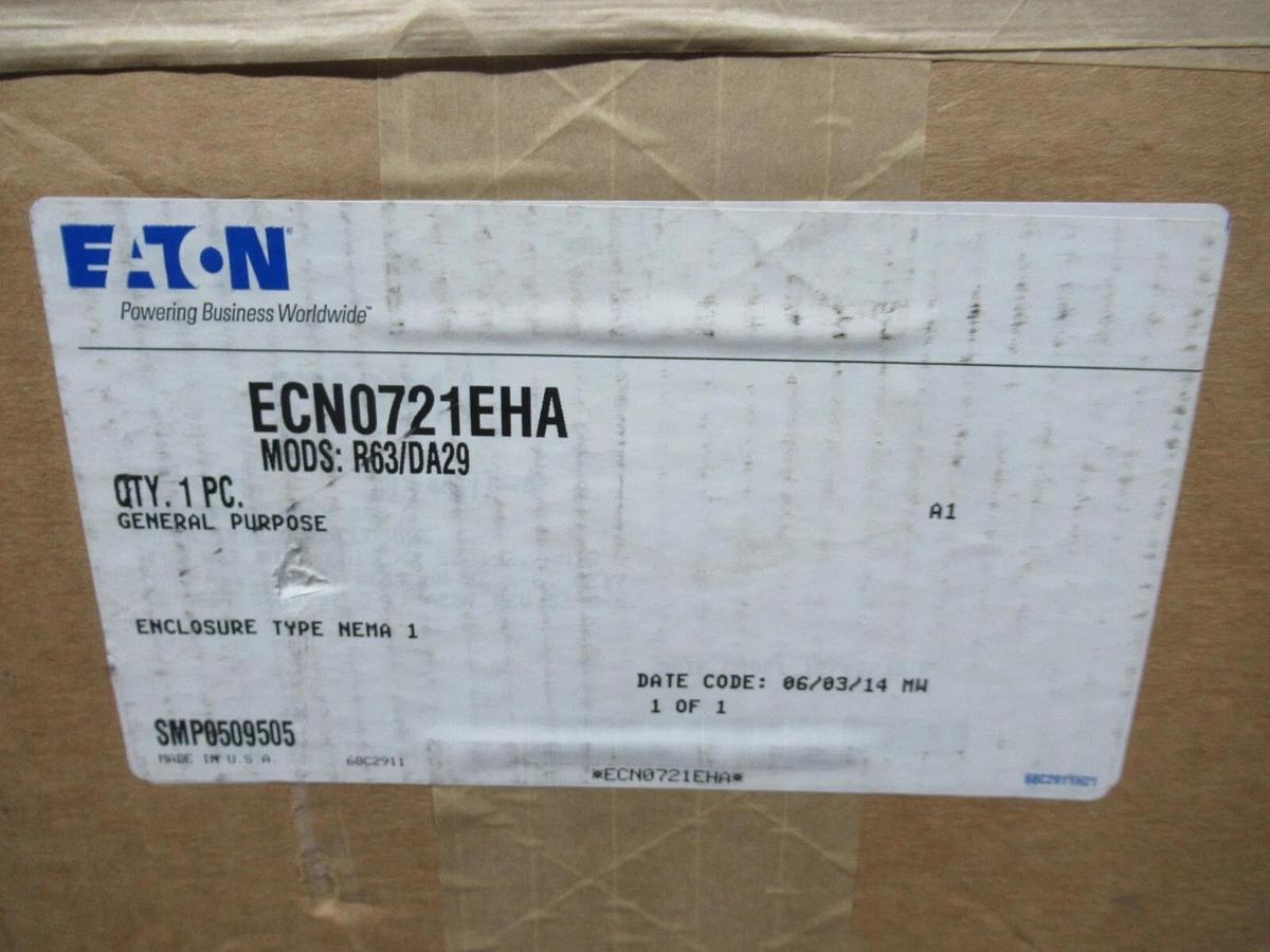 EATON MOTOR CONTROL STARTER ECN0721EHA NEMA: 1 W/ AN19DN0 27 AMP NEMA SIZE 1