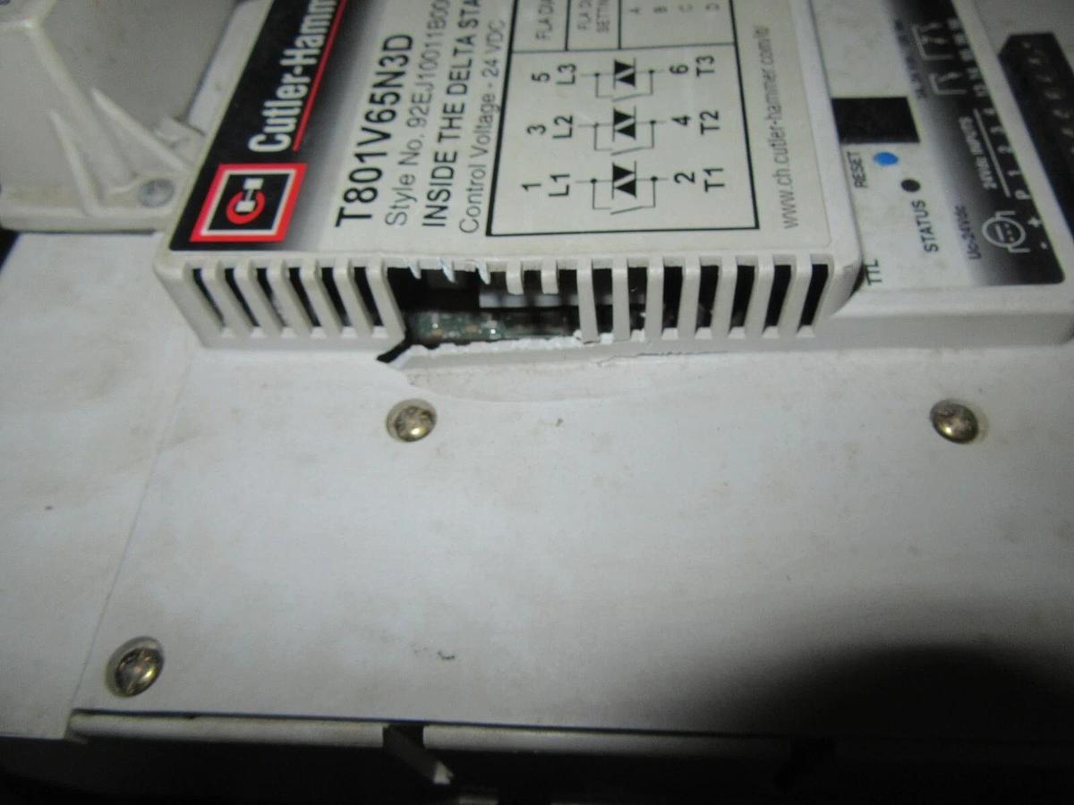 Used 650 AMP CONTINUOUS CUTLER HAMMER INSIDE THE DELTA - SOFT STARTER T801V65N3D