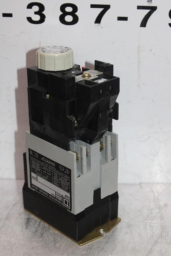 Used SQUARE D INDUSTRIAL CONTROL RELAY 8501-X0-40-9714 W/ TIMING RELAY 8501-XTE1