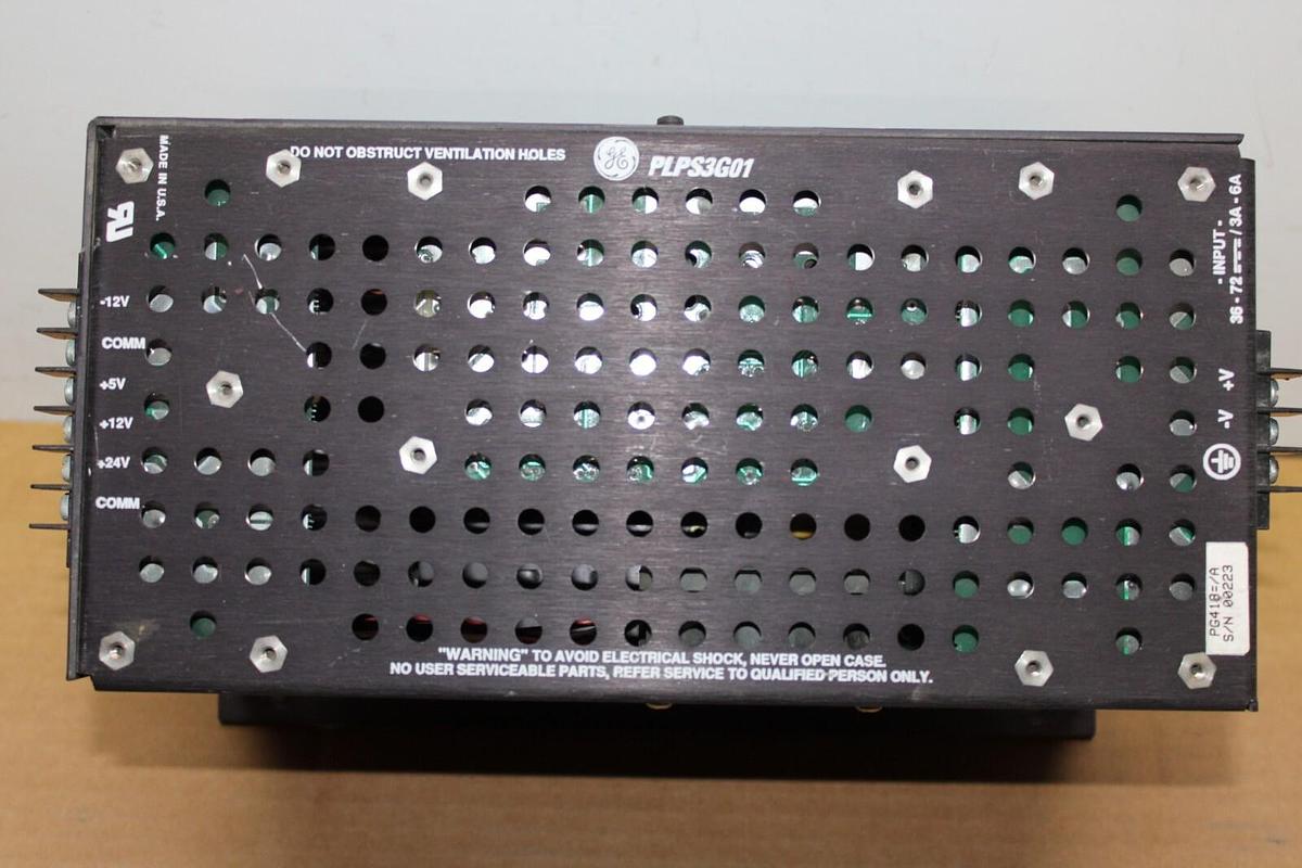 Used GE POWER SUPPLY PLPS3G01 72VDC 6 AMP **WARRANTY INCLUDED**