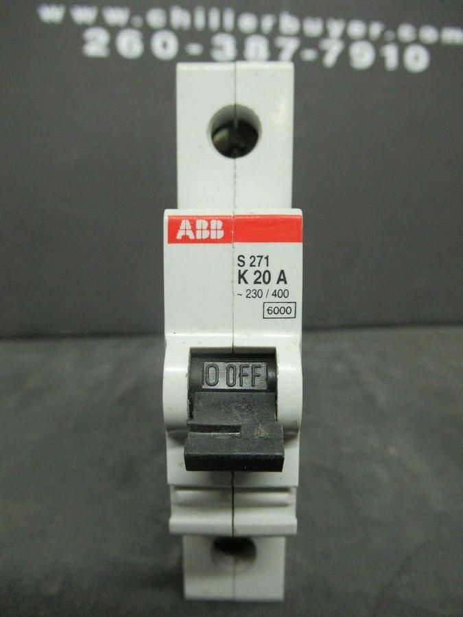 Used 20 AMP ABB BREAKER S271-K20 277/480 VAC 1 POLE 230/400 VAC **WARRANTY INCLUDED**