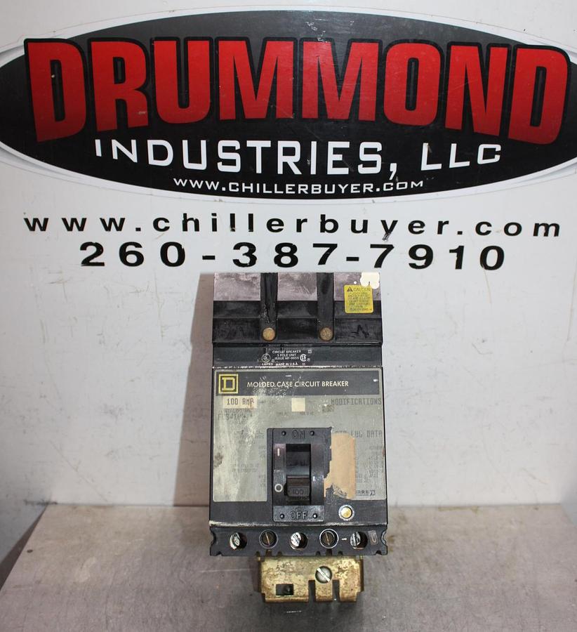Used SQUARE D I-LINE CIRCUIT BREAKER FH36100 SERIES 2 100 AMP 600 VAC 3-POLE
