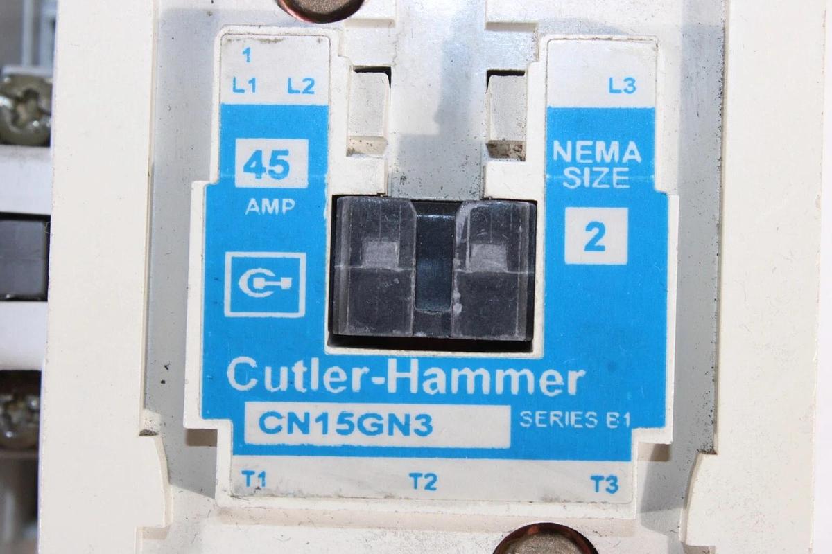 Used CUTLER HAMMER CONTACTOR CN15GN3 NEMA 2 45 AMP 600 VAC 3-POLE 3-PHASE