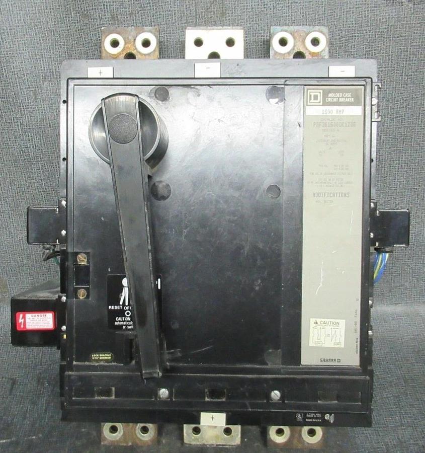 Used SQUARE D BREAKER PAF361600DC1286 1600A 600VDC W/ AUX SWITCH AND SHUNT TRIP