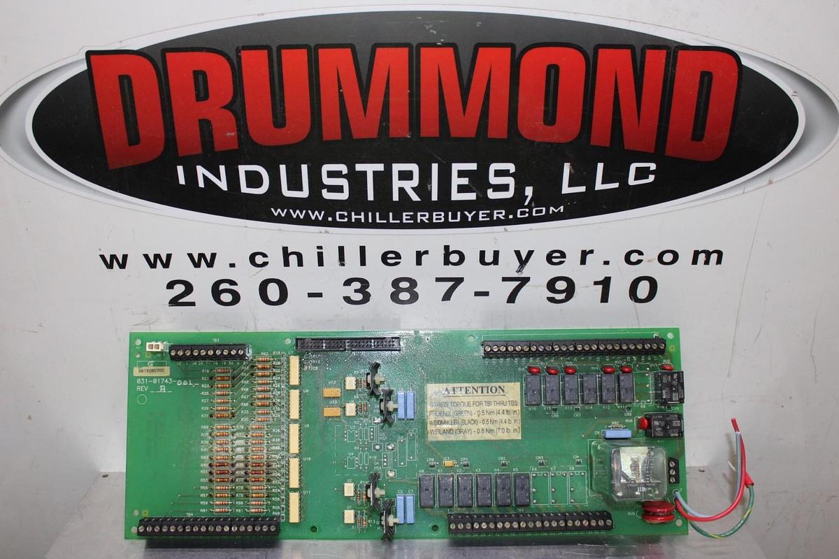 Used YORK CHILLER I/O CIRCUIT BOARD 031-01743-001 REV. A *WARRANTY*