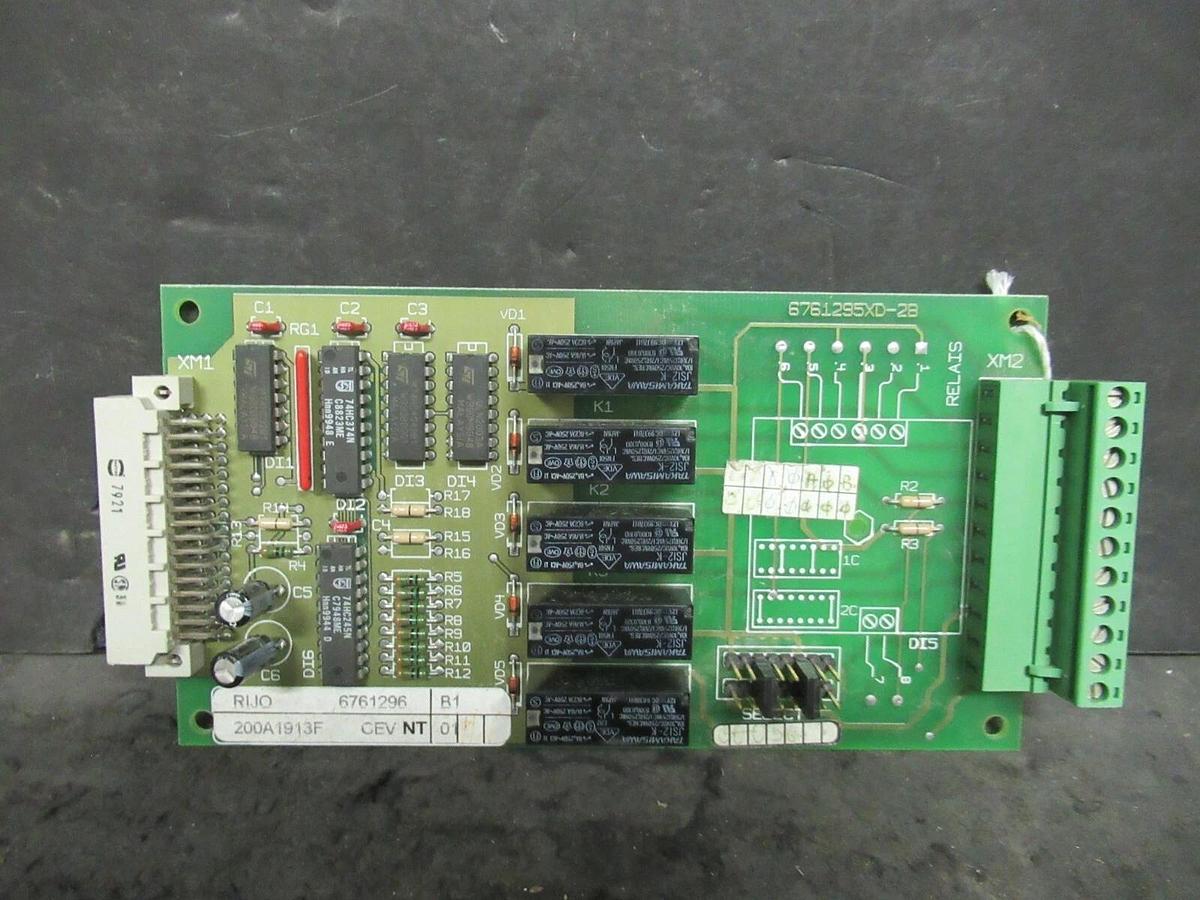 Used MERLIN GERIN CIRCUIT BOARD MODEL RIJO 6761296 6761295XD-1B 6761295XD-2B WARRANTY