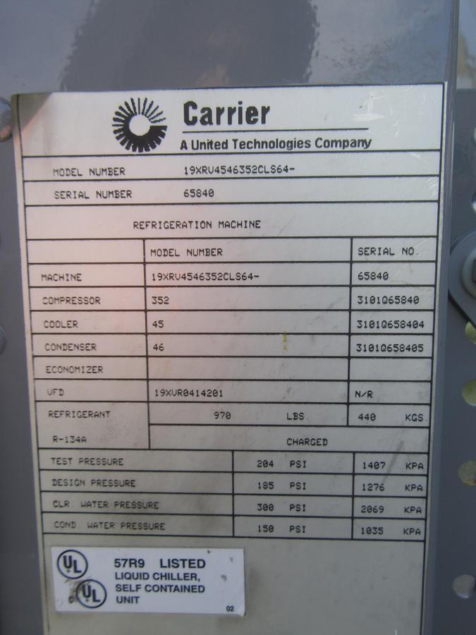 Used CARRIER EVERGREEN / AQUAEDGE CHILLER VFD PANEL 19XRV4546352CLS64