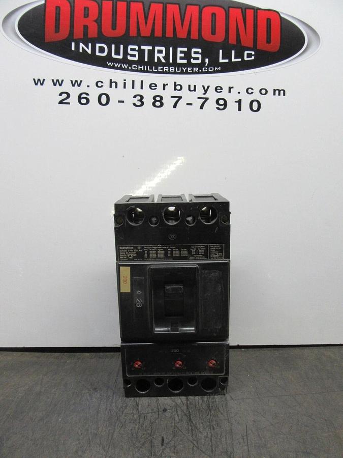 Used WESTINGHOUSE 3-POLE CIRCUIT BREAKER KA3225F 225 AMP FRAME 200 AMP TRIP 600 VAC
