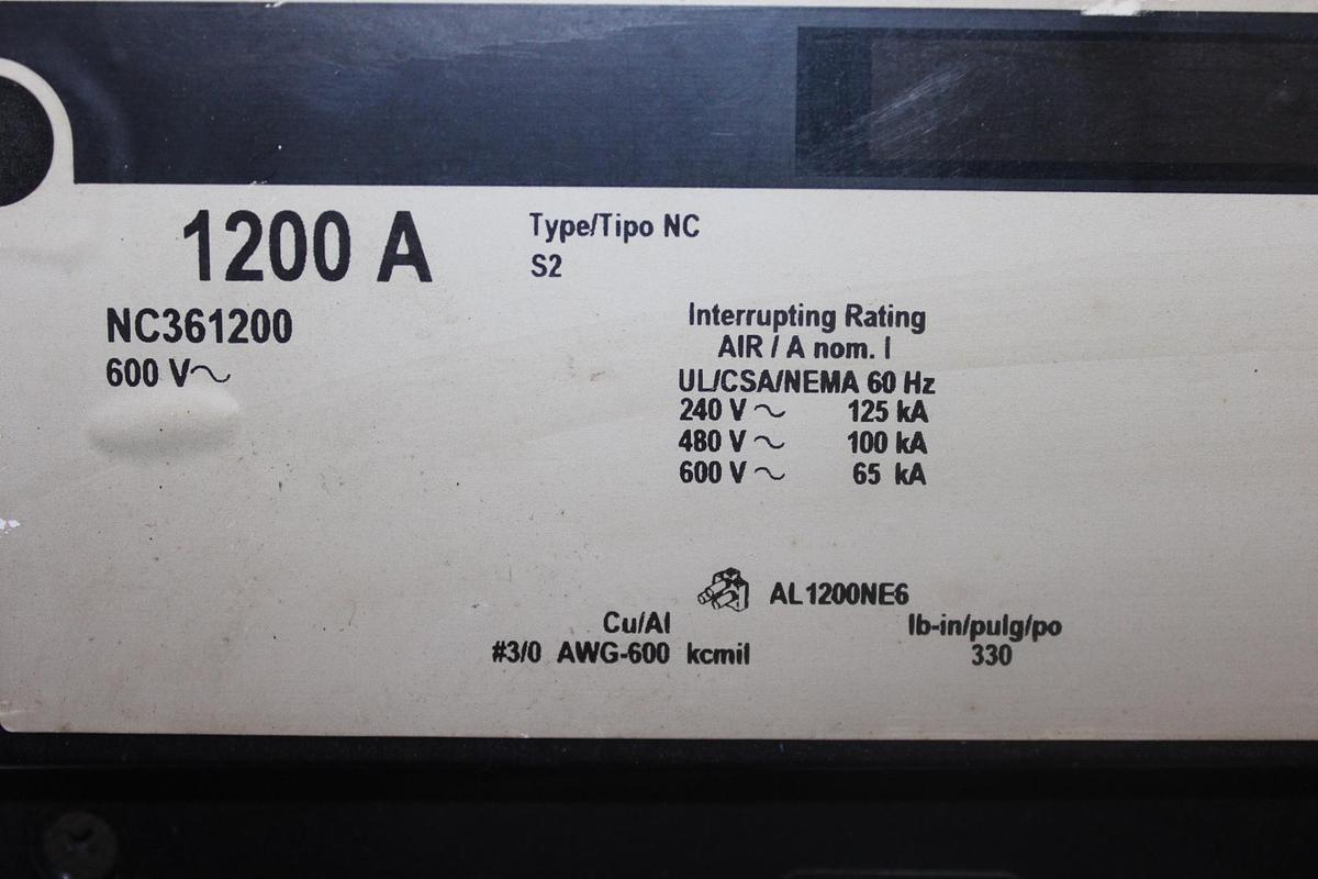 Used SQUARE D POWERPACT I-LINE CIRCUIT BREAKER HJA36100 100 AMP 600 VAC 3-POLE