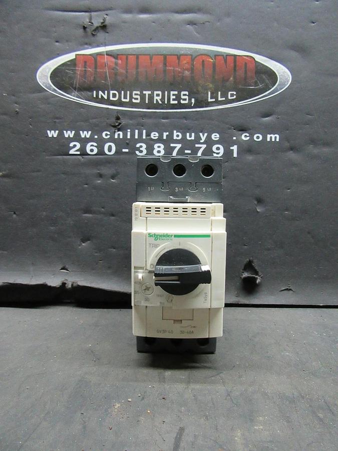 Used SCHNEIDER ELECTRIC GV3P40 MANUAL MOTOR CONTROL 30-40 AMP 30HP MOTOR STARTER