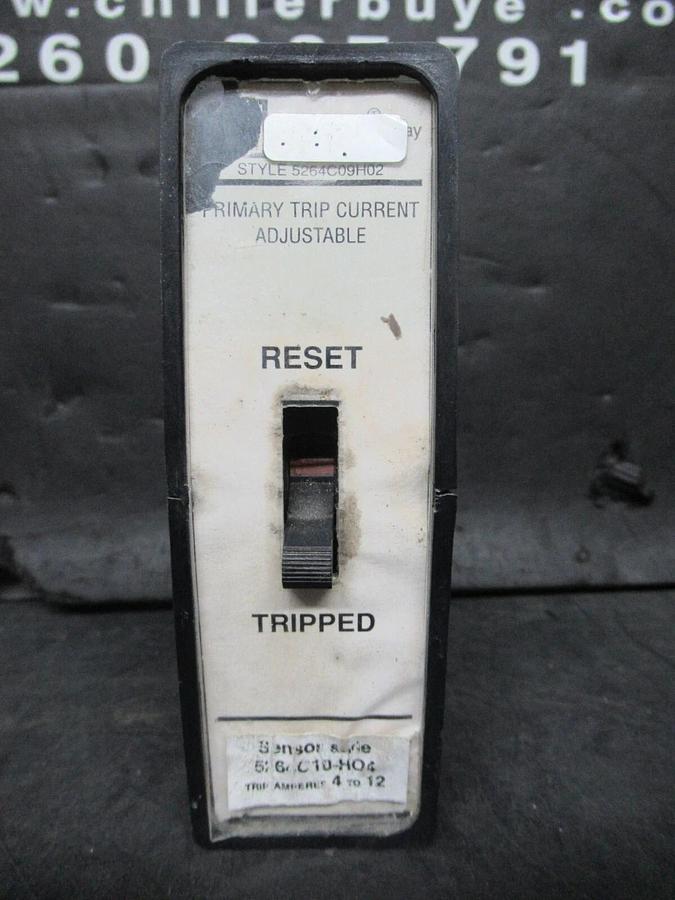 Used CUTLER-HAMMER GROUNDGARD RELAY 5264C09H02 250 VAC 10 AMP 60 HZ CLASS 1