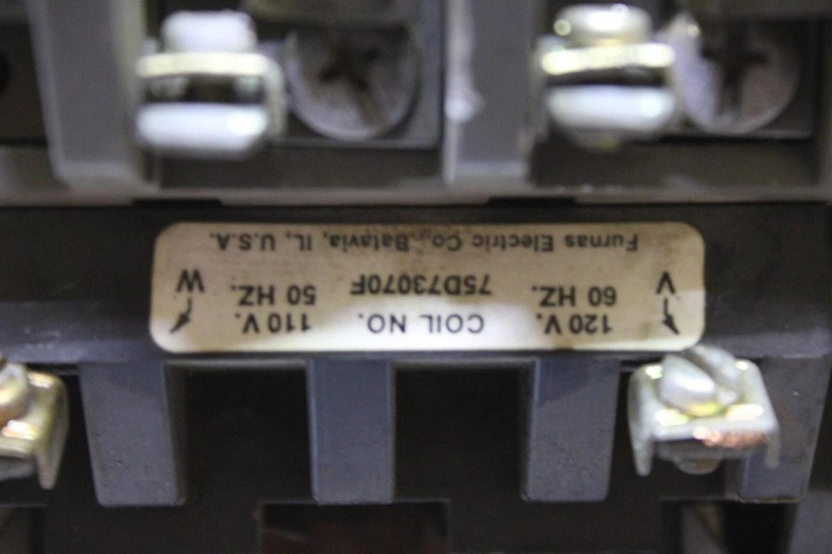 Used FURNAS STARTER 14FP32AF71 45 AMP NEMA 2 600V 25 HP 3-PHASE COIL: 120V