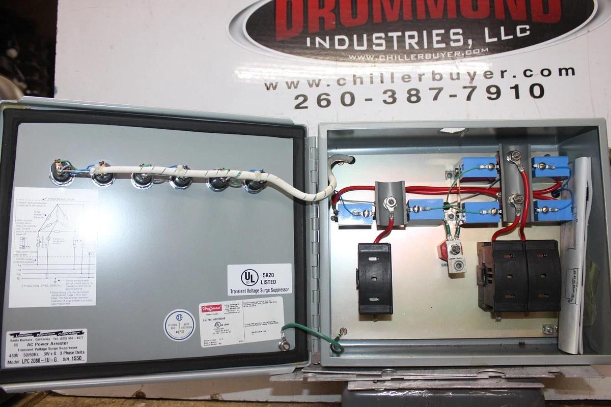 Used LIGHTNING PROTECTION CORP TRANSIENT VOLTAGE SURGE SUPPRESSOR LPC2080-1U-G 480V