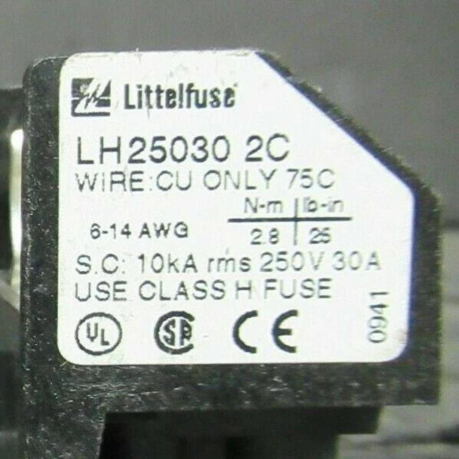 Used LOT OF 2 LITTELFUSE FUSE HOLDER L25030-2C FOR 30 AMP 250 V FUSES **WARRANTY**