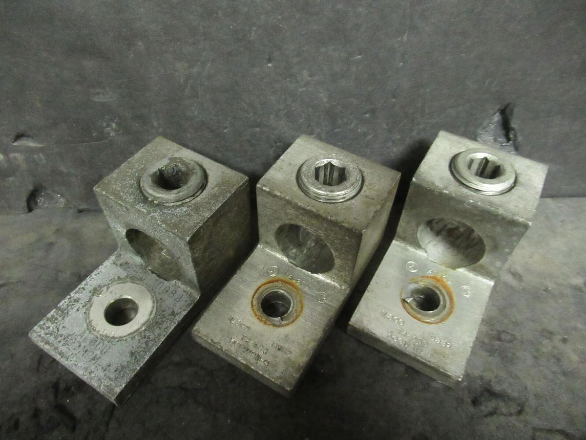 Used (3) QTY ILSCO TA-500 1 (SINGLE) BARREL MECHANICAL CONNECTOR LUG TAP 500 MCM - 4