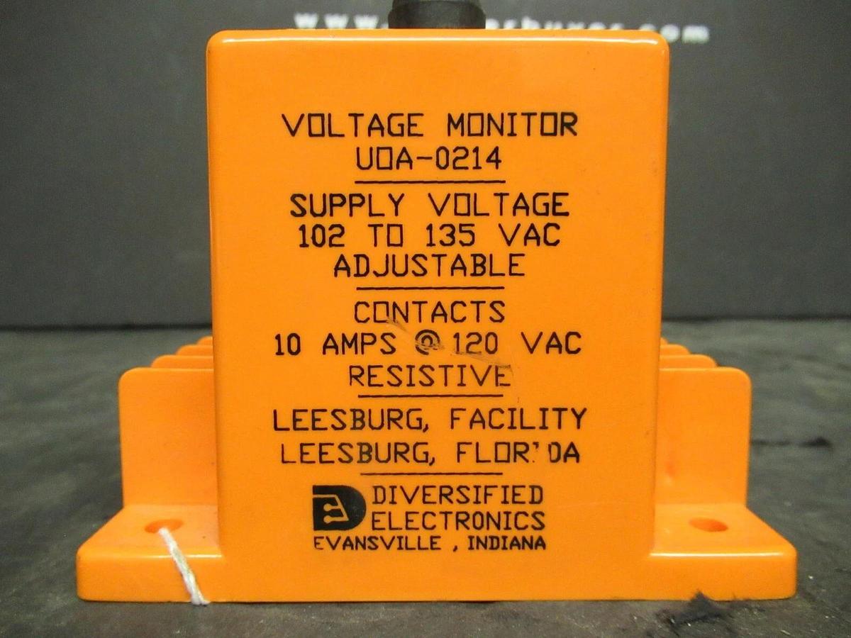 Used DIVERSIFIED ELECTRONICS VOLTAGE MONITOR UOA-0214 10 AMPS 120 VAC **WARRANTY!**