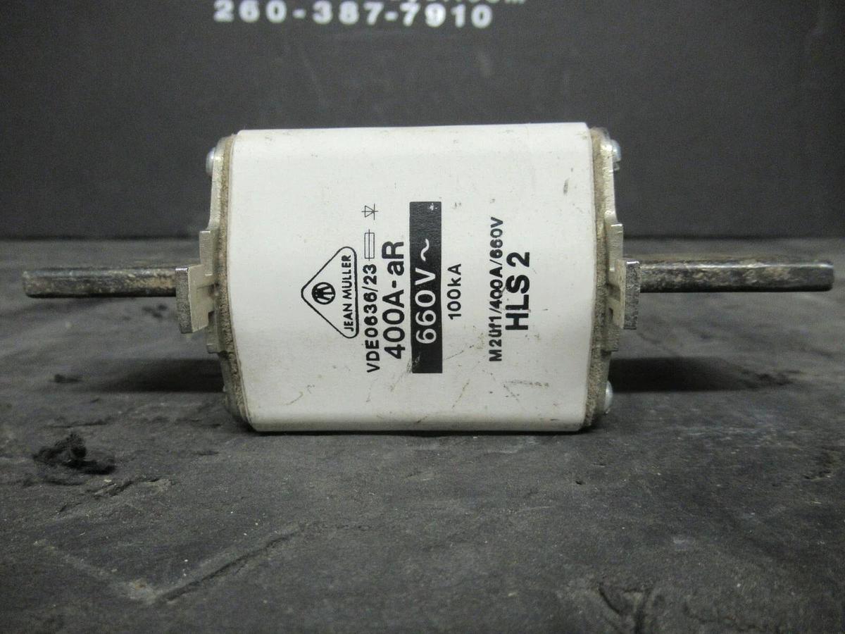 Used JEAN MULLER FUSE VDE0636/23 400A-AR HLS 2 660 VAC 100 KA **WARRANTY INCLUDED**