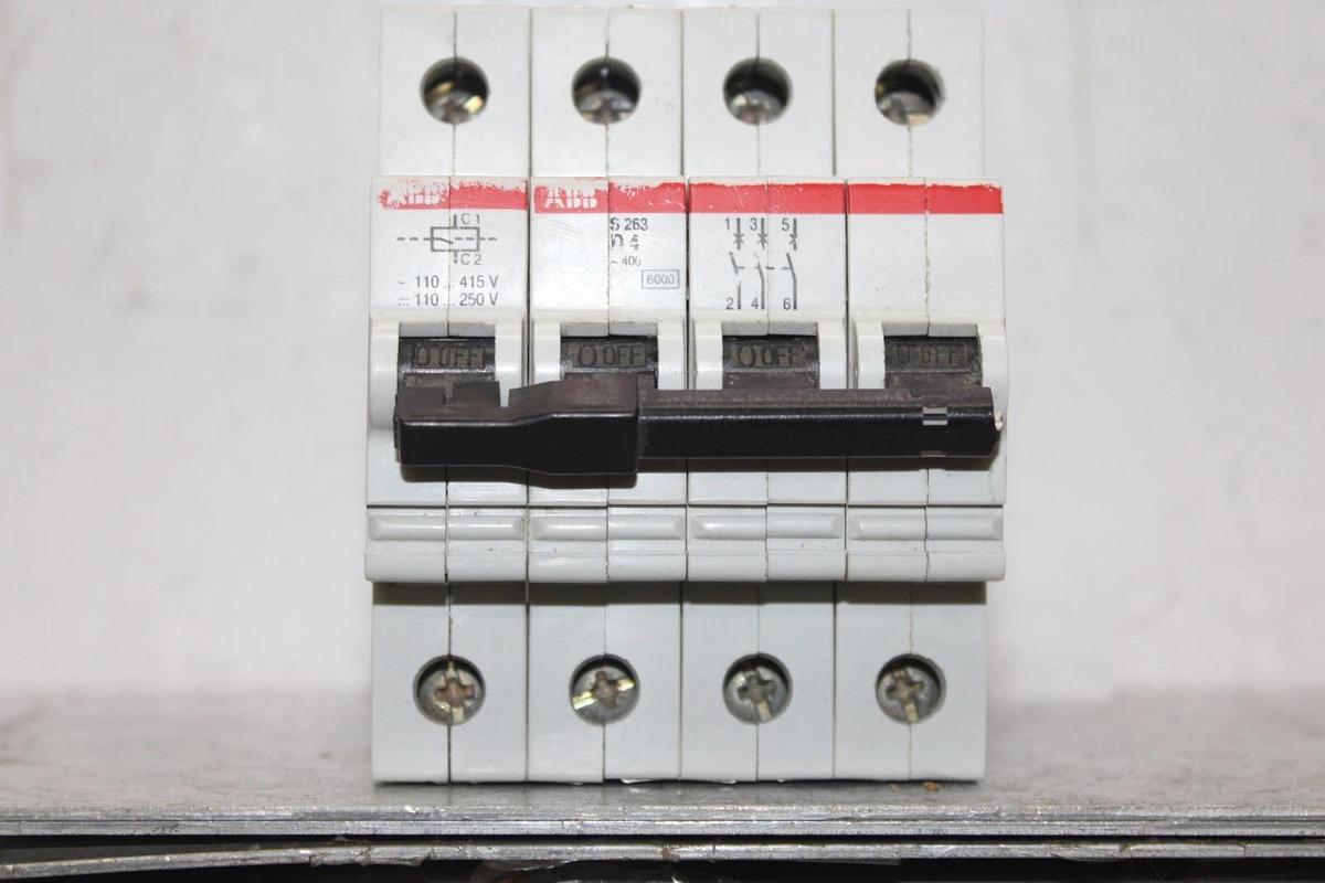 Used ABB CIRCUIT BREAKER 4-POLE 400 VAC **WARRANTY INCLUDED**