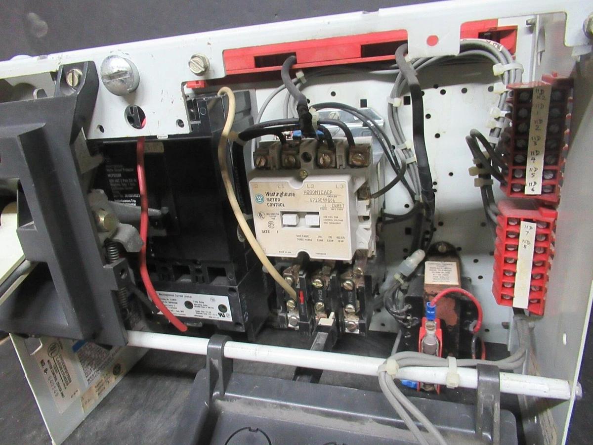 Used CUTLER HAMMER MOTOR STARTER CONTROL BUCKET 2100 12" NEMA SIZE 1 A200M1CACP 7 AMP