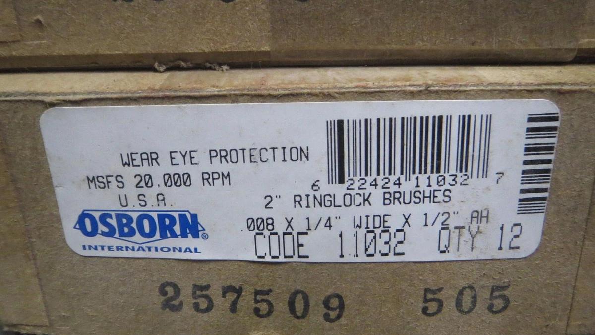 OSBORN RINGLOCK BRUSHES 2" .008 X 1/4" WIDE X 1/2" AH CODE: 11032 20,000 RPM