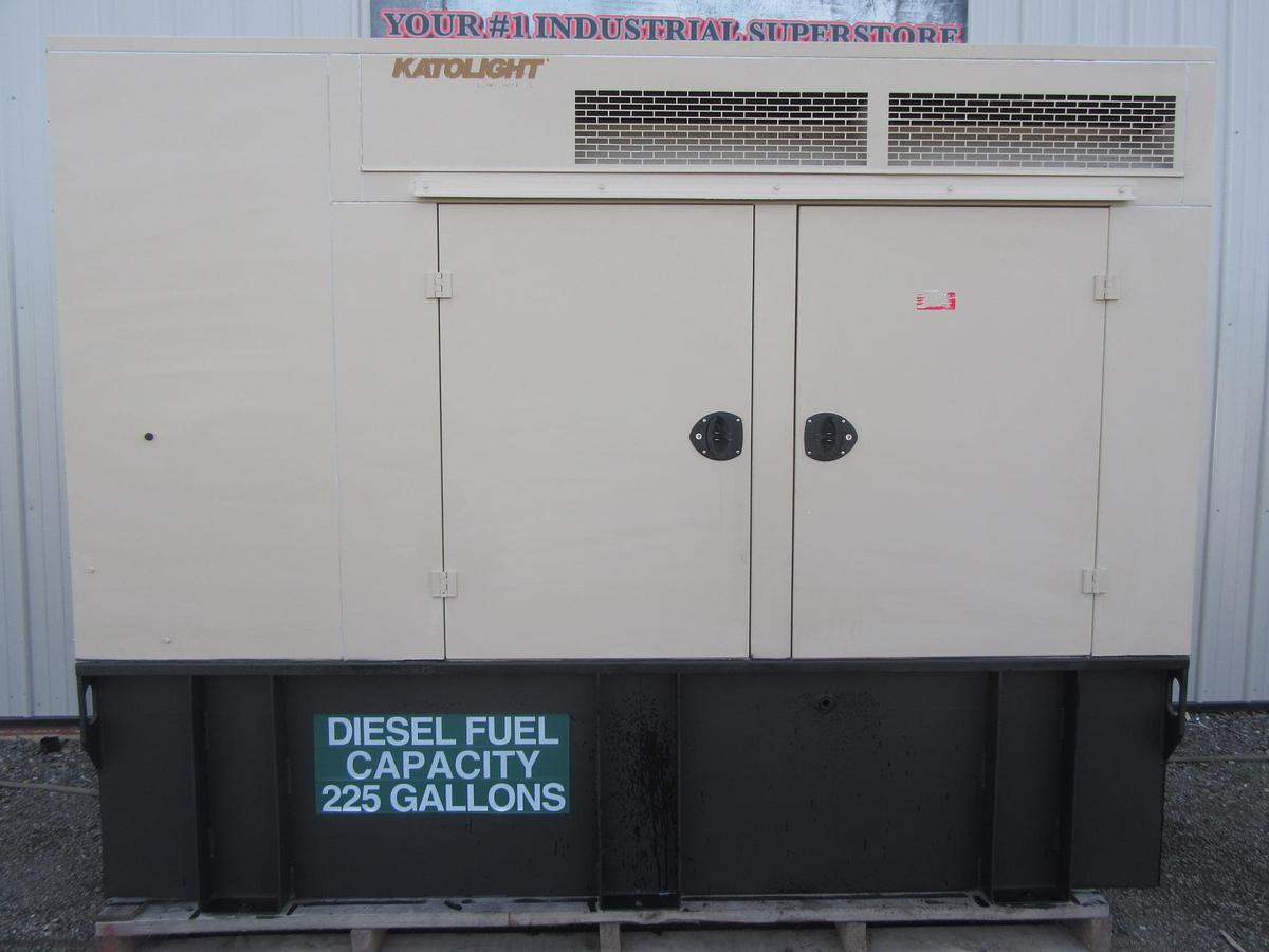 Used 60 KW DIESEL GENERATOR KATOLIGHT 120/240V RE-CONNECTABLE SOUND ENCLOSED 884HRS