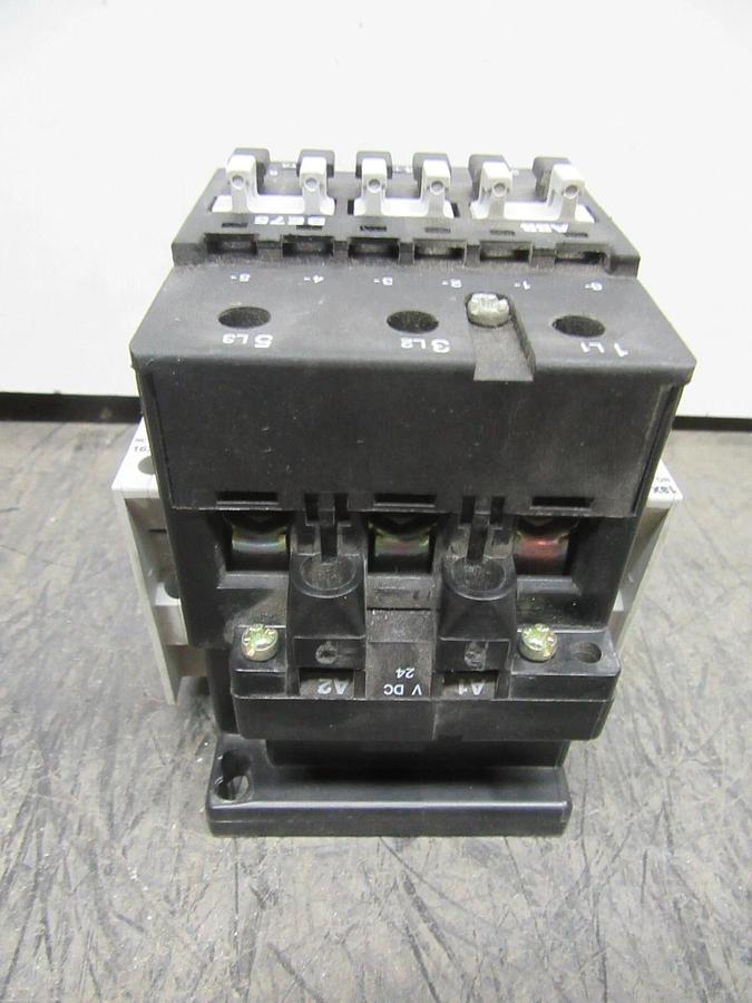 Used ABB CONTACTOR BE75 600 VAC 105 AMP 50 HP 3-PHASE COIL: 24 VDC **WARRANTY**
