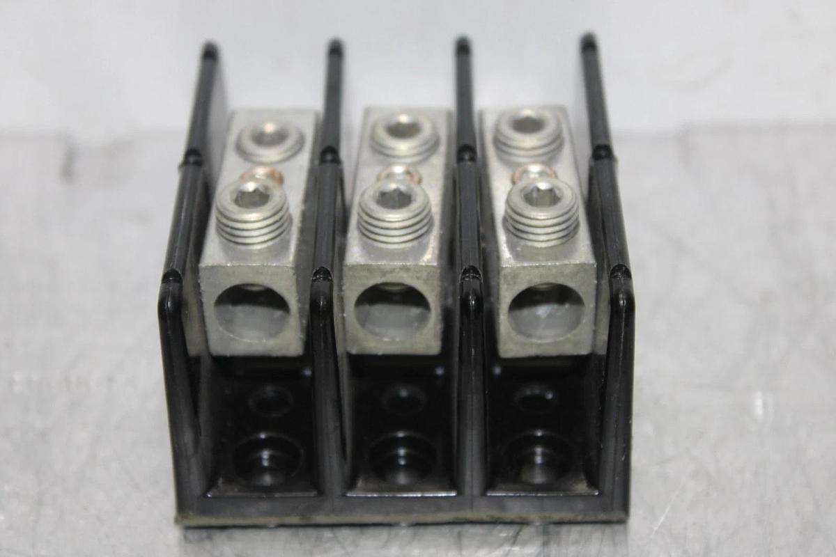 Used BUSS POWER BLOCK TERMINAL LUG END 16204-3 175 AMP 600 VOLT 3-POLE **WARRANTY**
