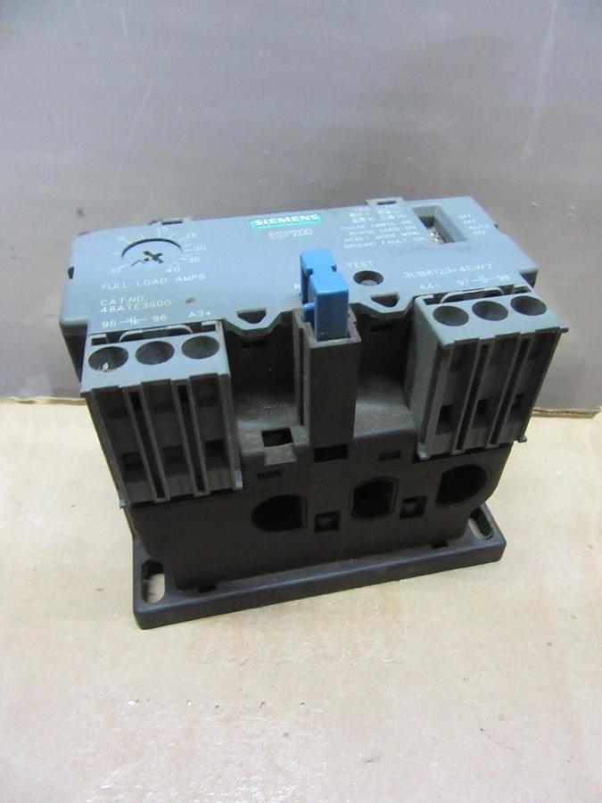 Used SIEMENS ELECTRONIC OVERLOAD RELAY PROTECTION ESP200 48ATE3S00 10-40 AMP