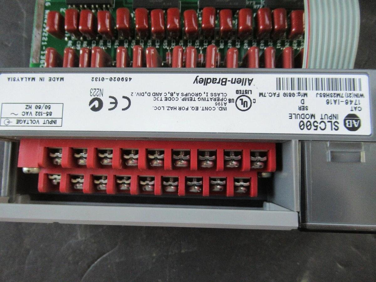 Used ALLEN BRADLEY SLC500 INPUT MODULE 1746-IA16 SER: D **WARRANTY INCLUDED**