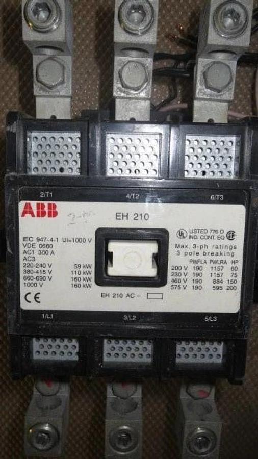 Used ABB REVERSING CONTACTOR EH 210 300 AMP AND EH 110 200 AMP WITH WIRING