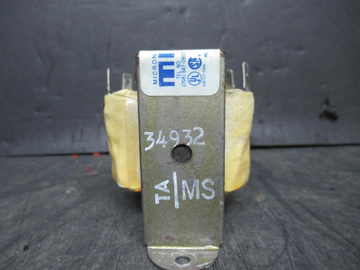 Used MICRON INDUSTRIAL TRANSFORMER C002-0368-5 KVA: 0.002 PRI: 600 VAC SEC: 24 VAC