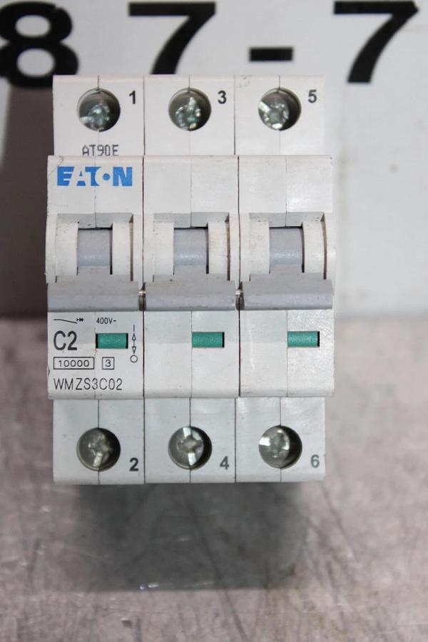 Used EATON CIRCUIT BREAKER WMZS3C02 480/277 VAC 2 AMP 3-POLE *WARRANTY*