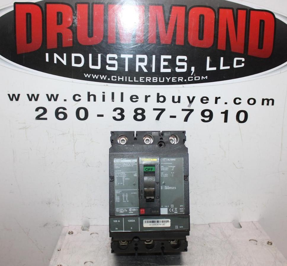 Used SQUARE D POWERPACT CIRCUIT BREAKER HJL36100 3-POLE 100 AMP 600 VAC *WARRANTY*