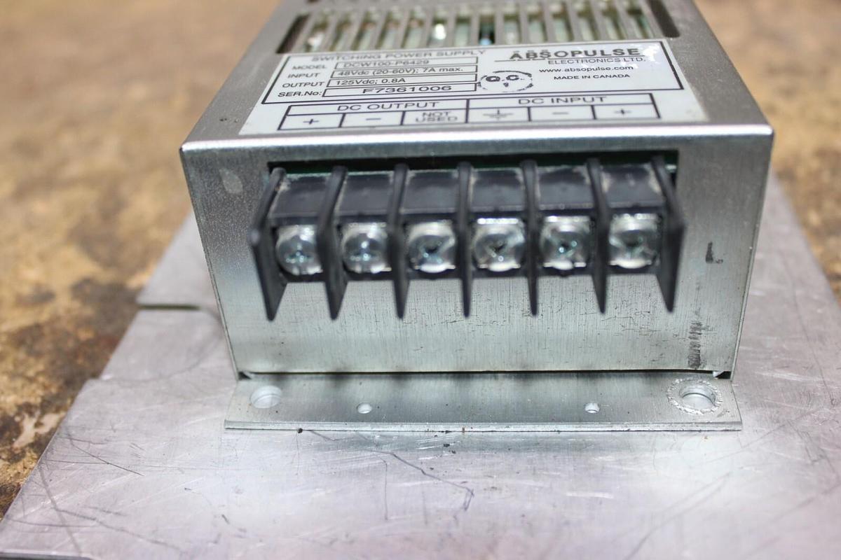 Used ABSOPULSE SWITCHING POWER SUPPLY DCW100-P6429 48 VDC 7 AMP **WARRANTY**