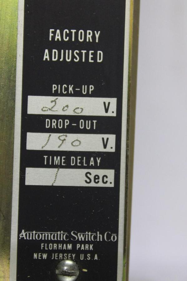 Used ASCO 3-PHASE UNDERVOLTAGE MONITOR 214A293FAA 225 VOLT 1-SECOND DELAY