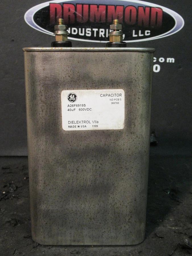 Used GE DIELEKTROL 40 uF CAPACITOR A26F6919S 600 VDC NO PCB's GENERAL ELECTRIC