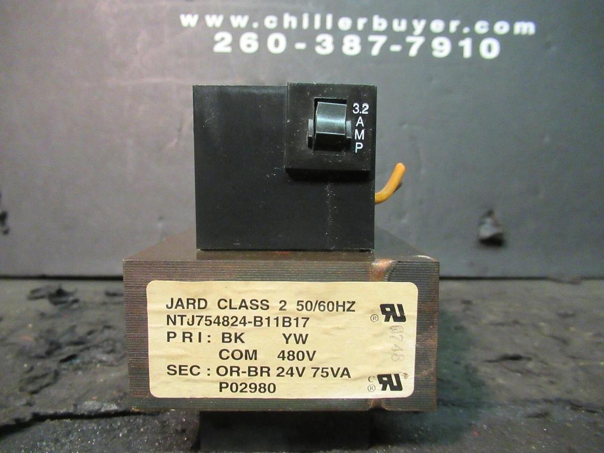 Used 0.075 KVA (75 VA) JARD OPEN CONTROL TRANSFORMER 480 V TO 24 VAC NTJ754824-B11B17