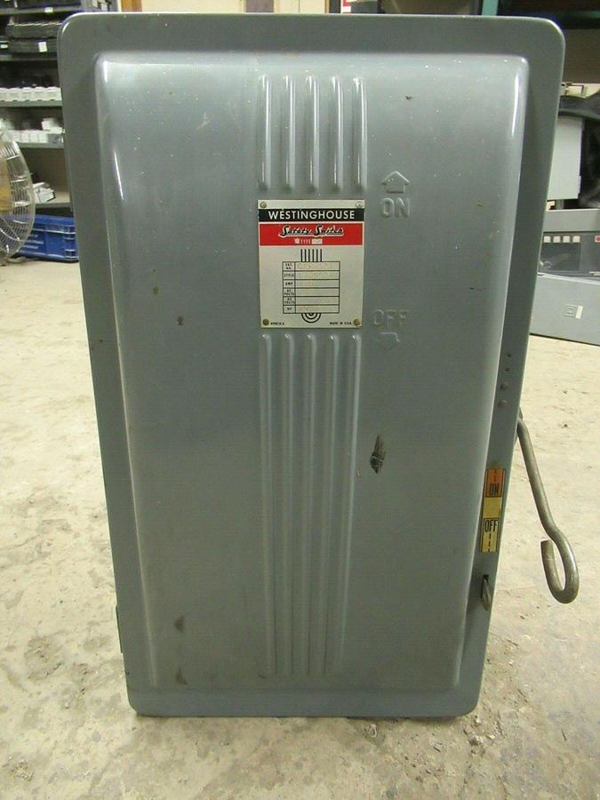 Used WESTINGHOUSE FUSIBLE SAFETY SWITCH CAF-323 100 AMP 240 VAC