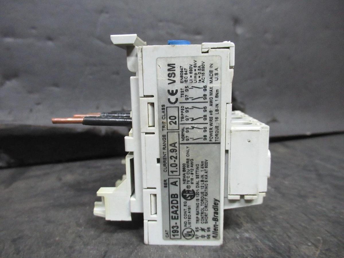 Used ALLEN BRADLEY OVERLOAD RELAY 193-EA2DB SER. A 1-2.9 AMP **WARRANTY**