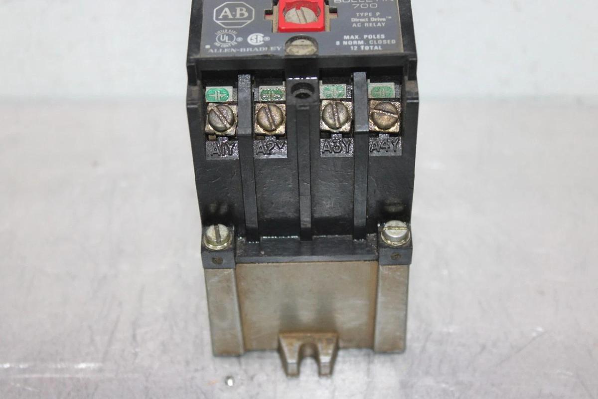 Used ALLEN BRADLEY DIRECT DRIVE RELAY 700-P200A1 600 VAC 10 AMP COIL: 120V