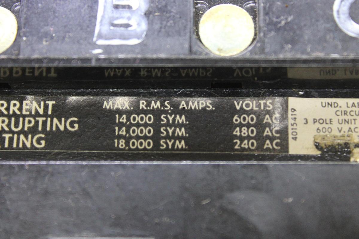 Used SQUARE D I-LINE CIRCUIT BREAKER FA34040 SERIES 2 40 AMP 480 VAC 3-POLE