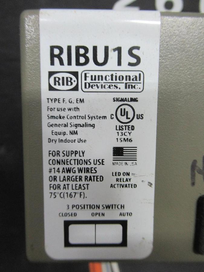 Used FUNCTIONAL DEVICES RIBU1S ENCLOSED RELAY 10 AMP/RES 277 VAC 480 VA 1/3 HP