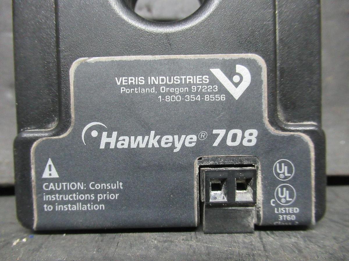 Used VERIS HAWKEYE 708 ADJUSTABLE DIGITAL CURRENT SENSOR 135 AMP **WARRANTY**