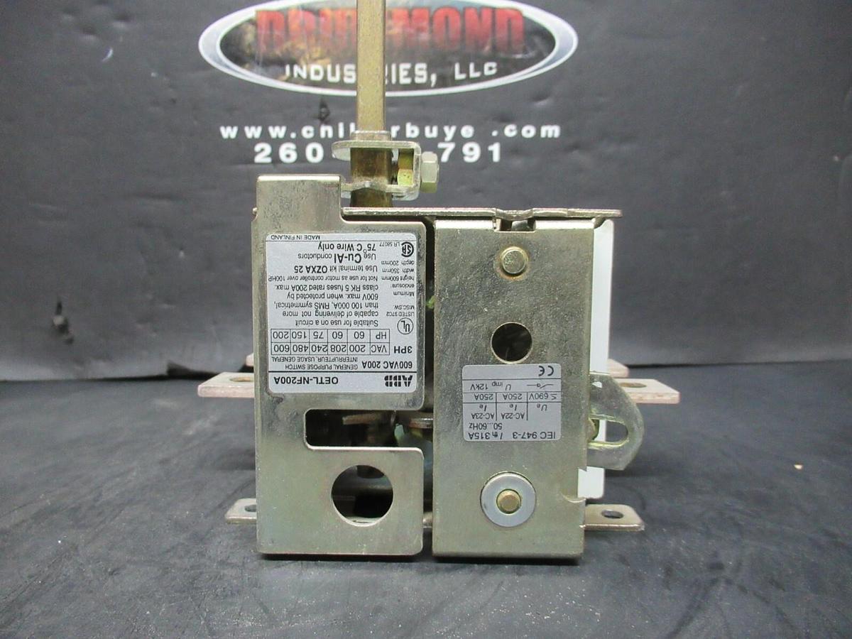 Used ABB SAFETY DISCONNECT SWITCH OETL-NF200A 600 VAC 200 HP 3-PHASE **WARRANTY**