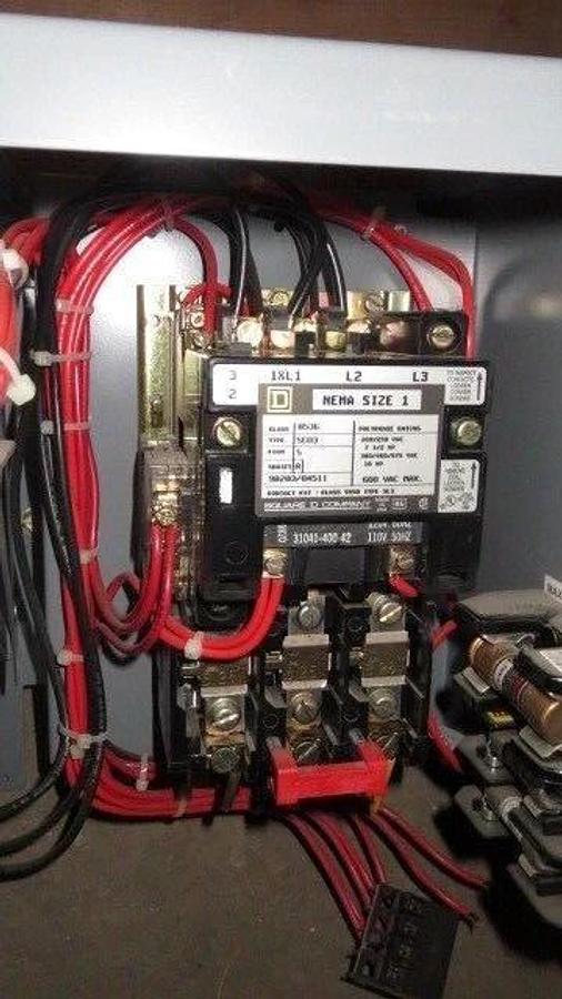 Used SQUARE D 12" MCC BUCKET 480 VAC W/ 30 AMP FHP BREAKER & NEMA SIZE 1 STARTER